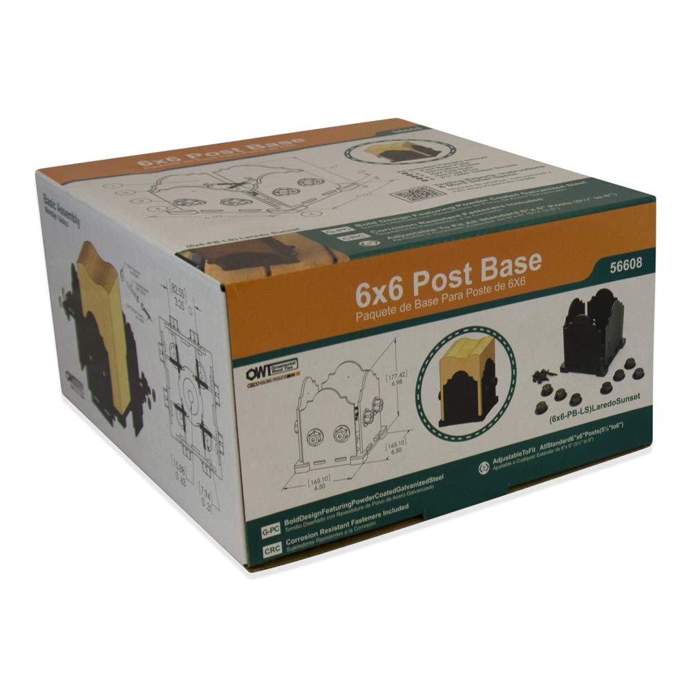 OZCO 56608 Laredo Sunset 6x6 Post Base Kit, (1 per Pack) (7897684148462)